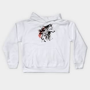 Chinese Style Ink Wolf Kids Hoodie